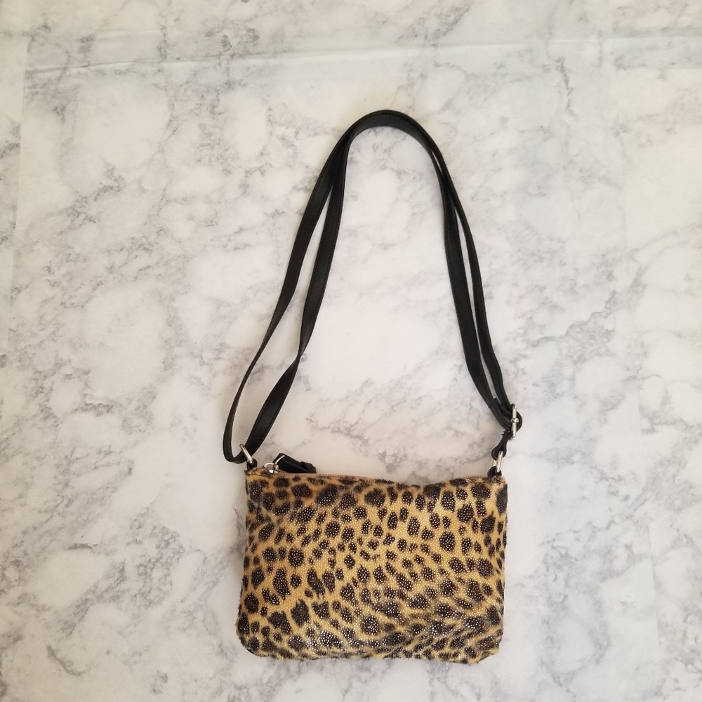 Girls Faux Leopard Leather Bag
